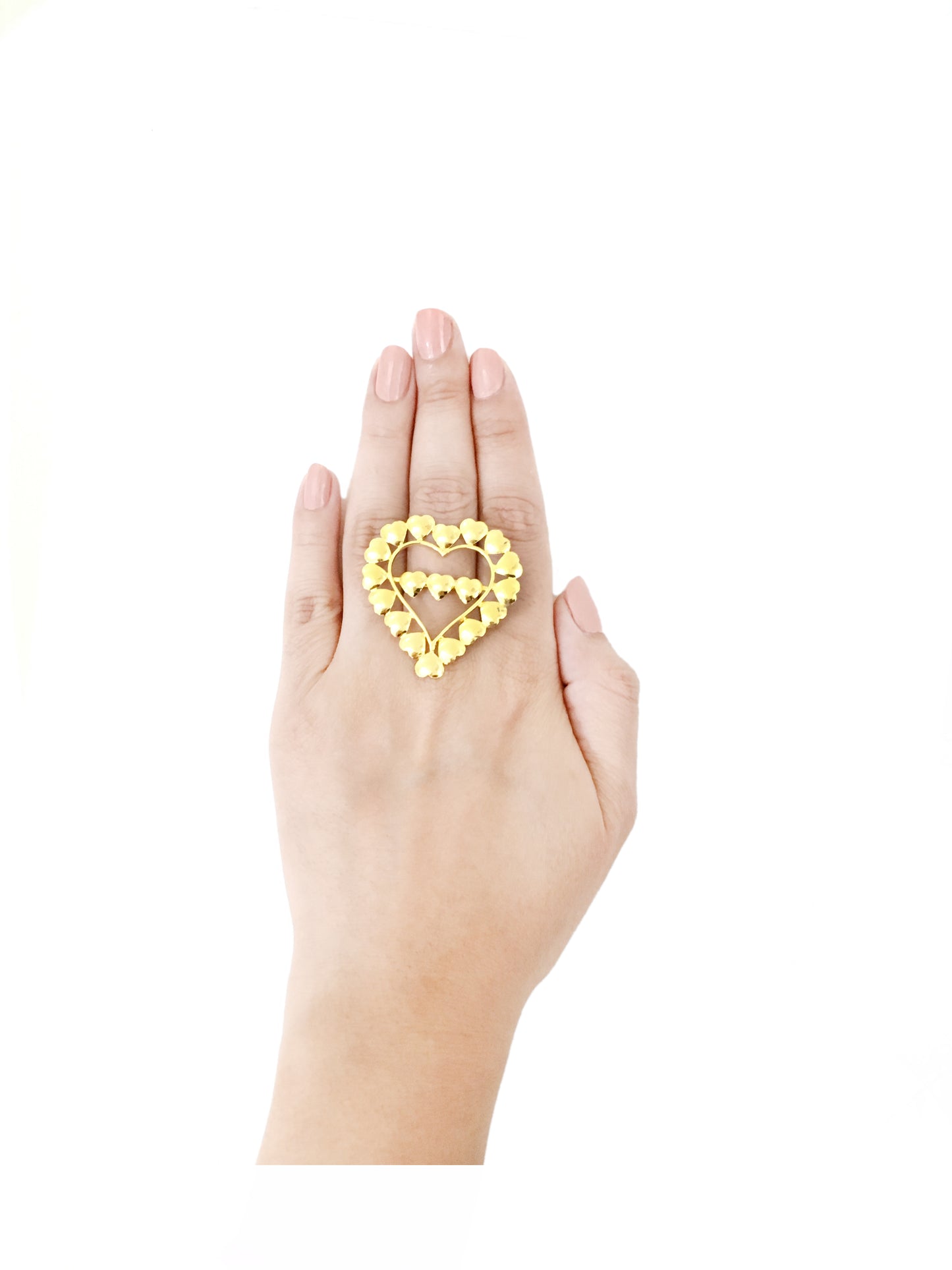 Gold-plated Blossoming Heart Ring