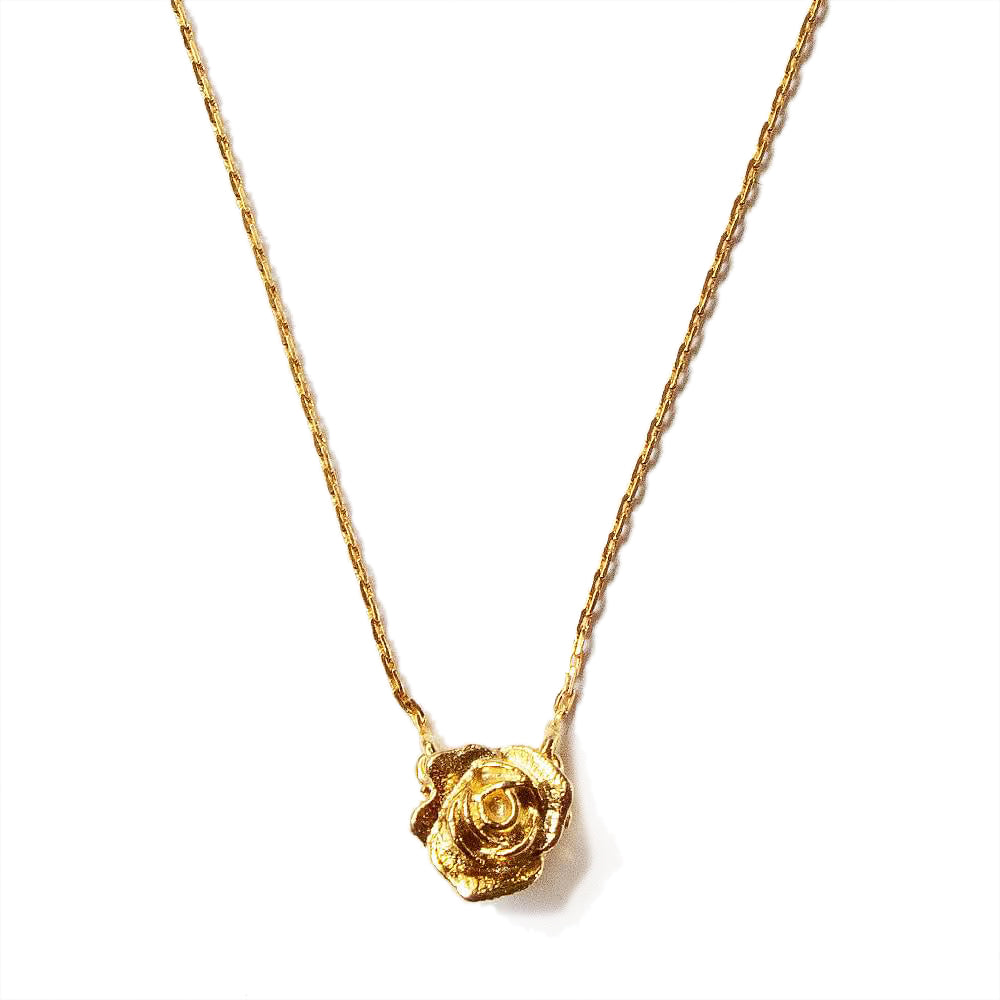 Gold-Plated Rose Pendant Necklace
