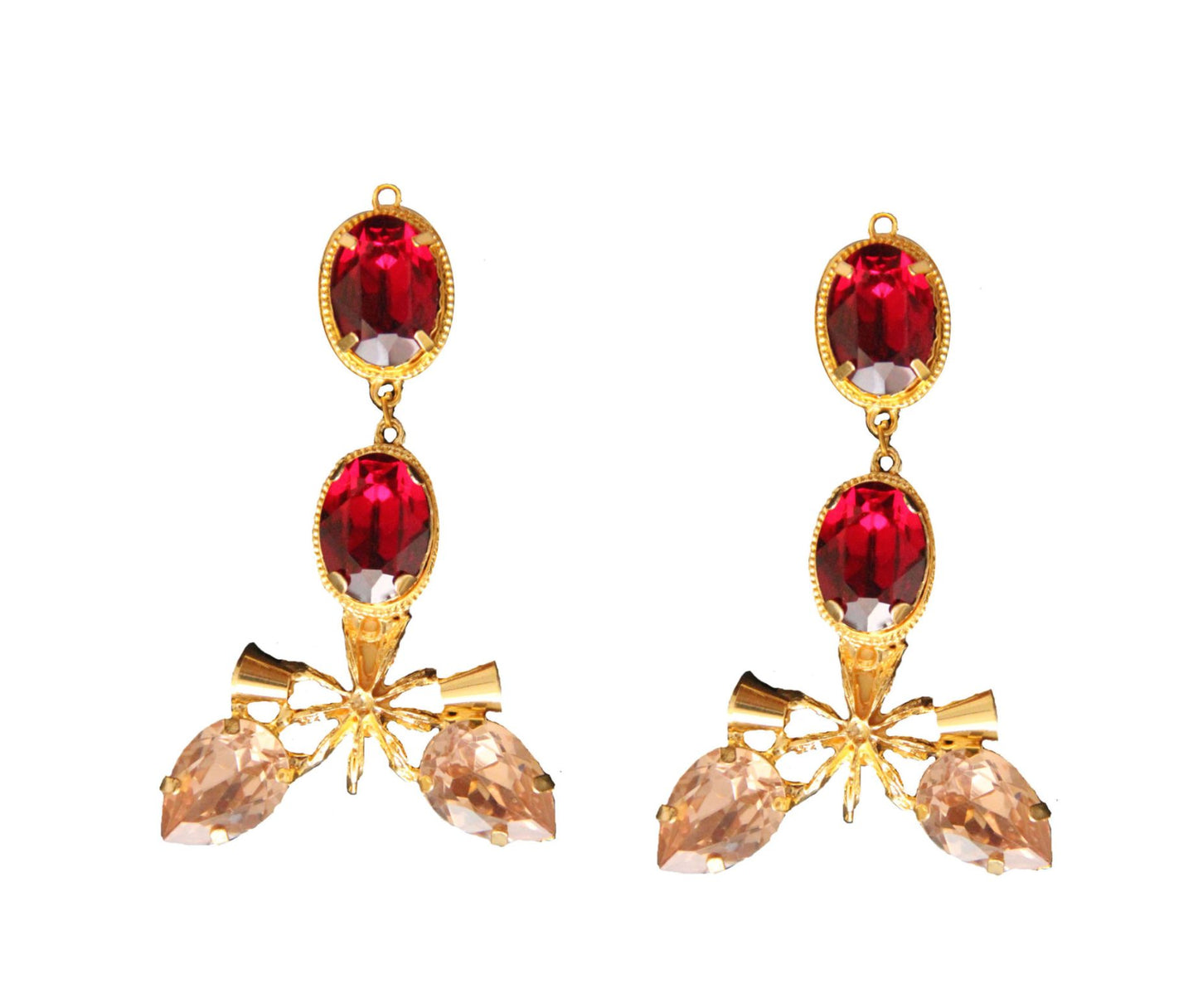 Rose Blush Pink Star Anise Earrings