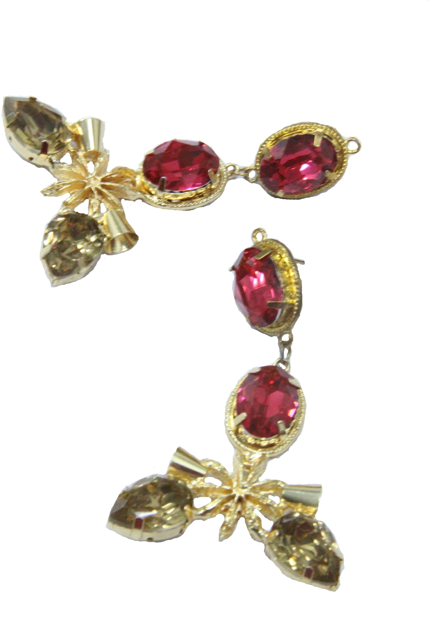 Pink & topaz Star Anise Earrings