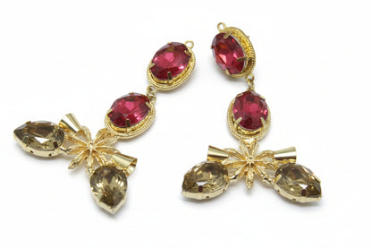Pink & topaz Star Anise Earrings