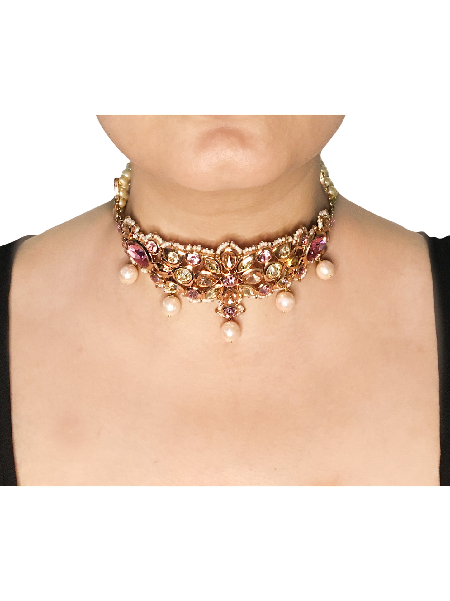 ROSE GOLD PLATED MUGHAL PHULKAARIYAAN CHOKER