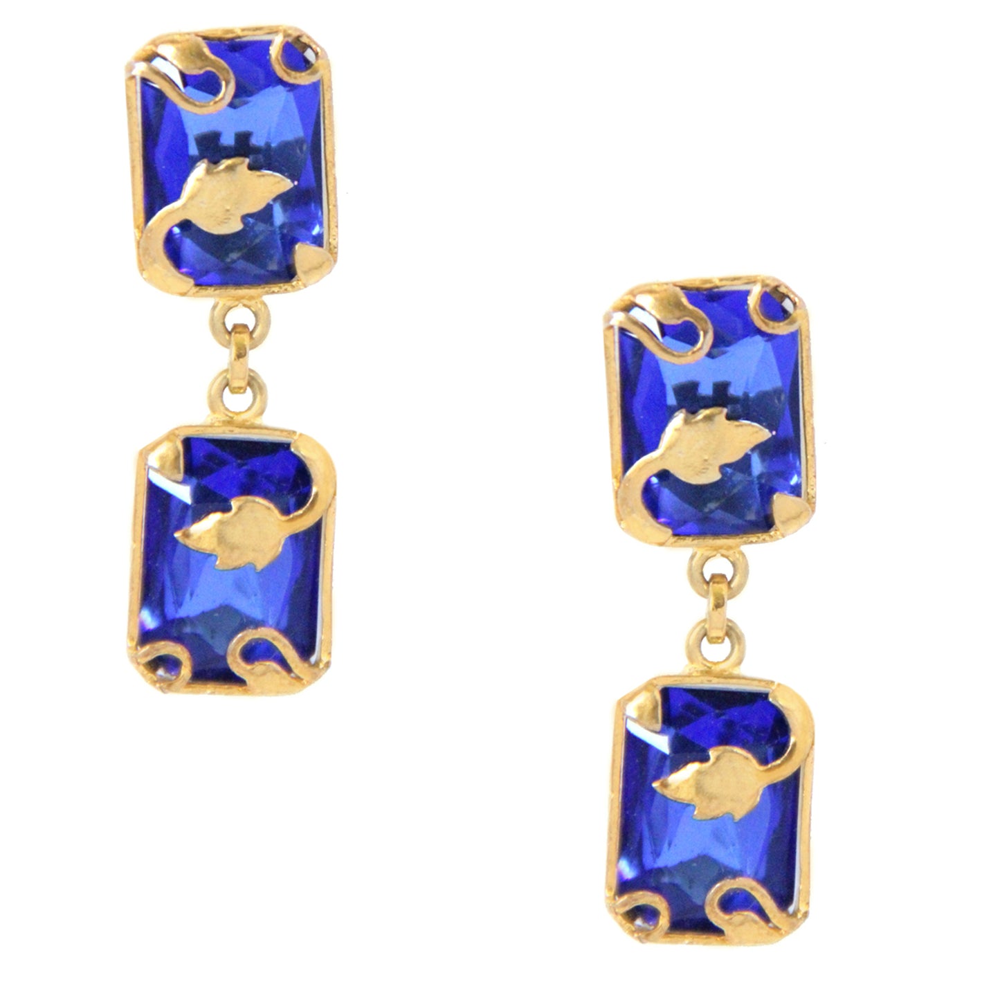 Gold Vinifera Block Earrings
