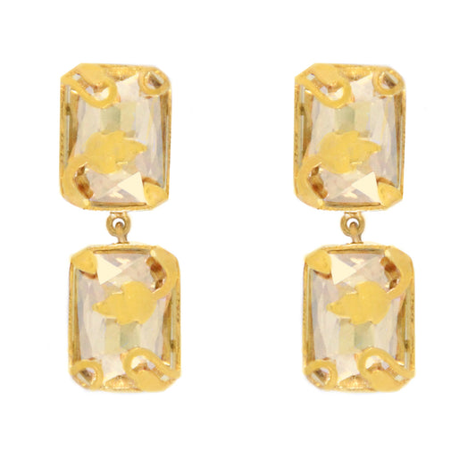 Gold Vinifera Block Earrings