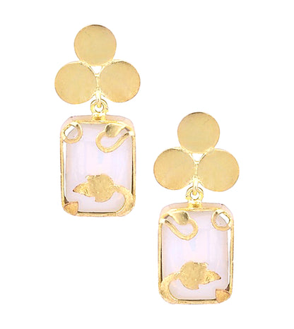White Opal Vinifera Block Earrings