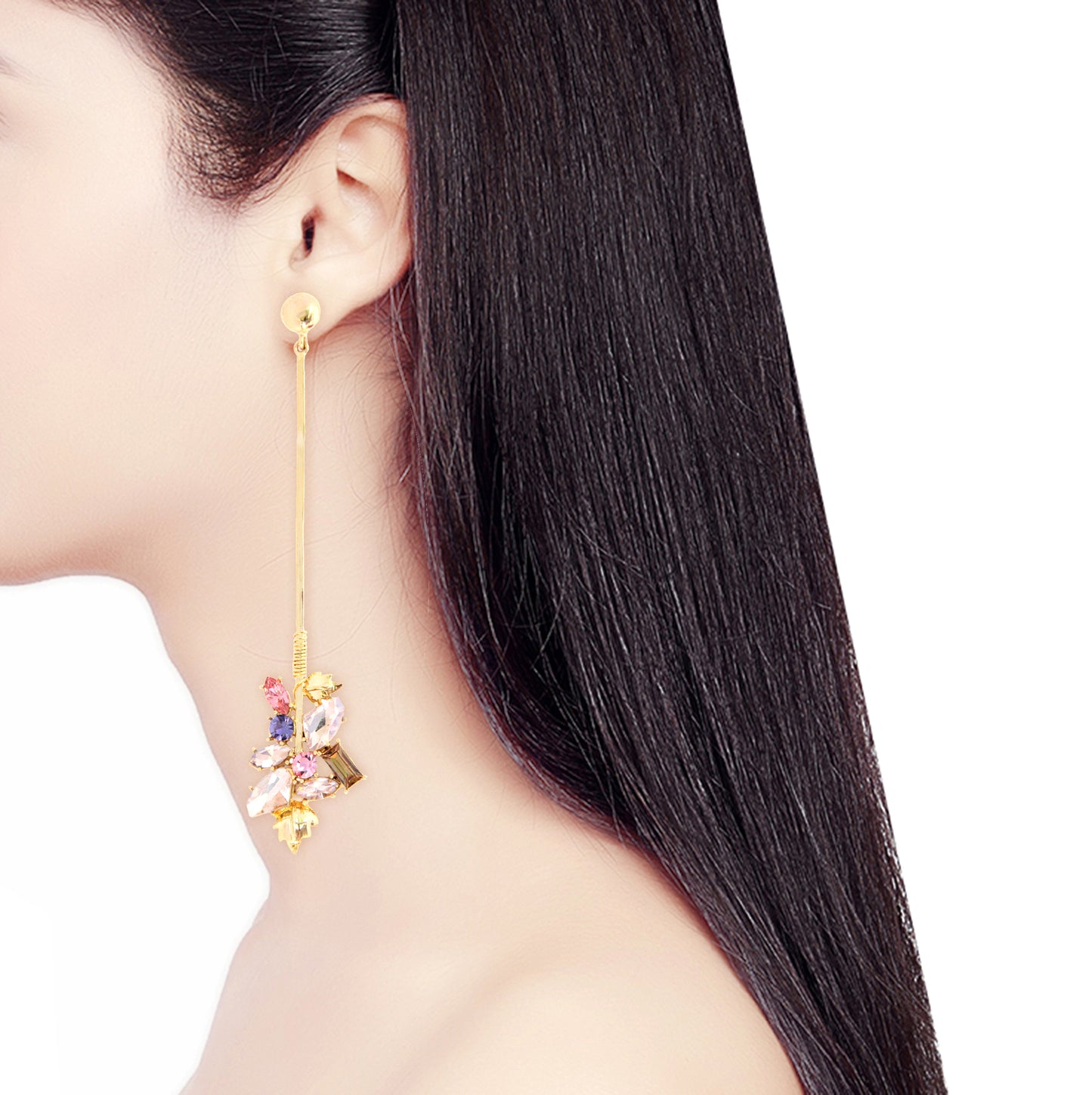 Inflorescence Flower Vinifera Trellis  Stick Earrings