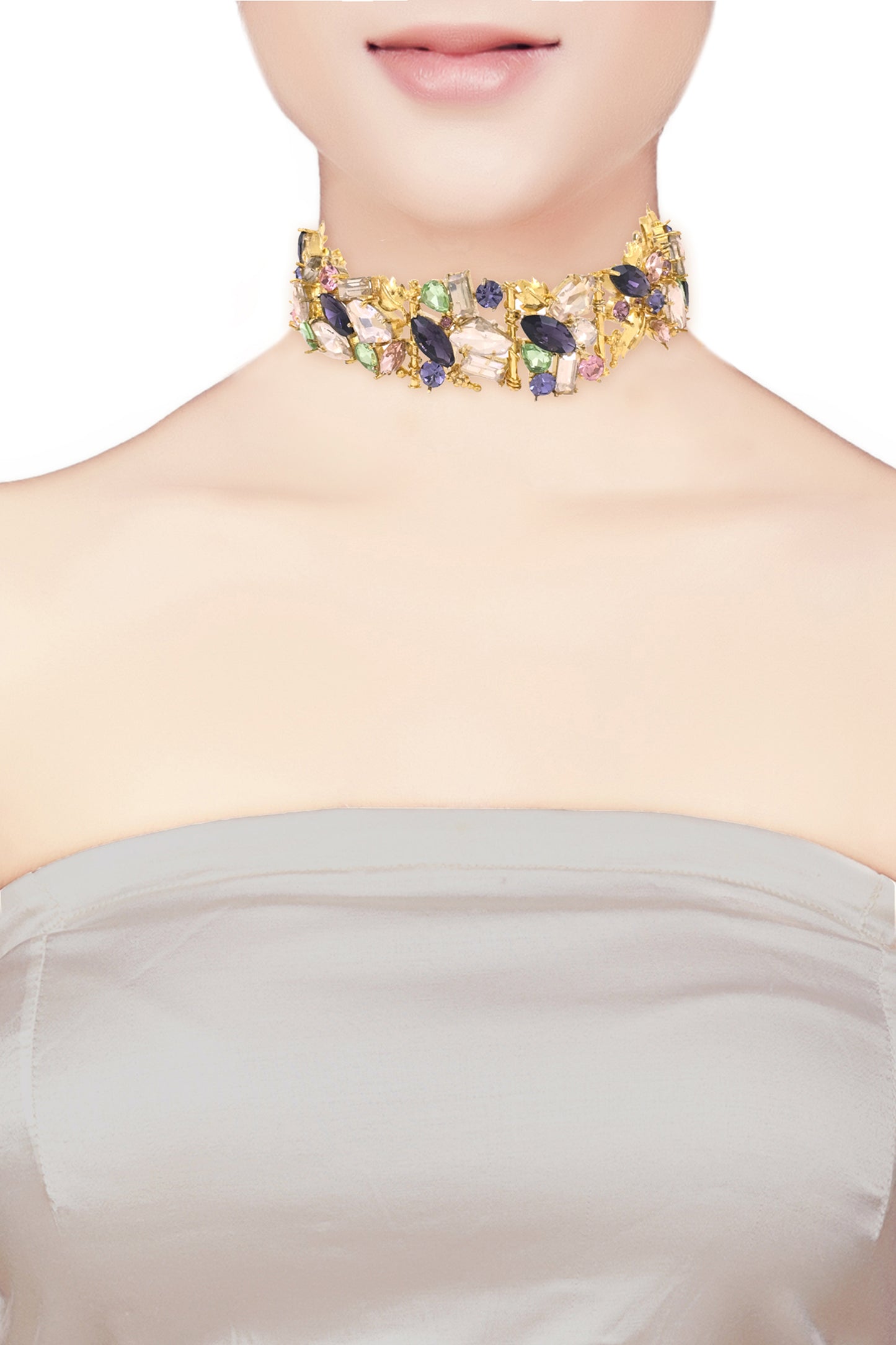 Gold-plated Inflorescence Flower Trellis Vinifera Choker