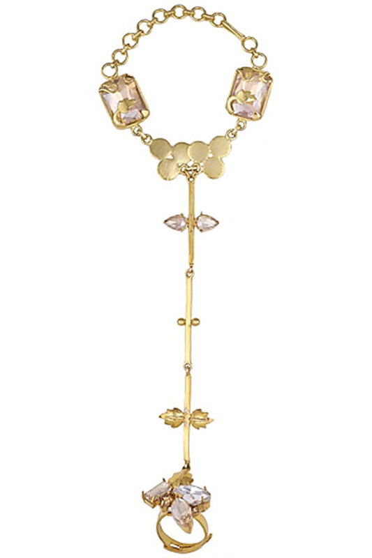 Gold White Trellis Handharness