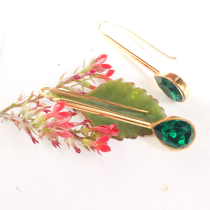 Emerald Green Drop Earrings