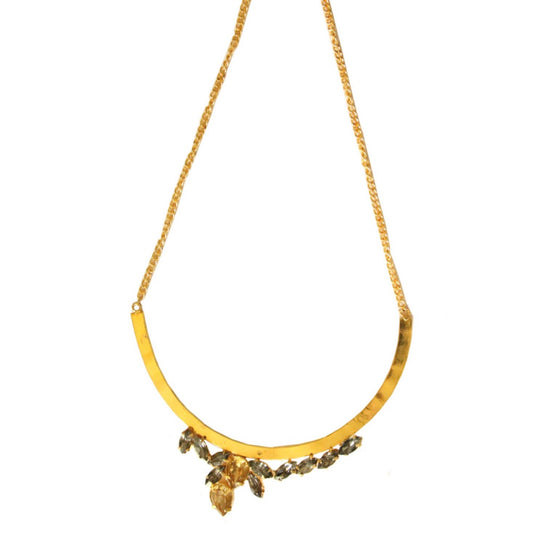 Goldplated Topaz Leaf Neckpiece