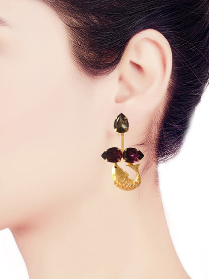 Fish Voilet Drop Earrings