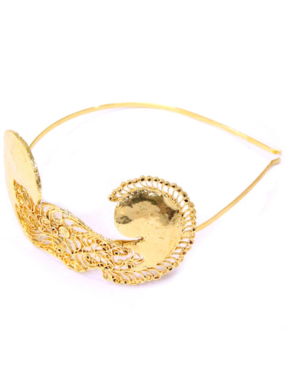 22K Goldplated Regallia Peacock Filigree Hairband