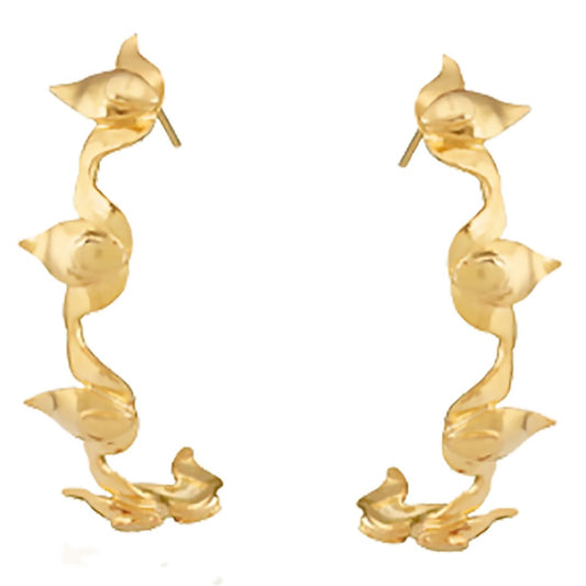 Gold-plated Lotus Fleur Hoops