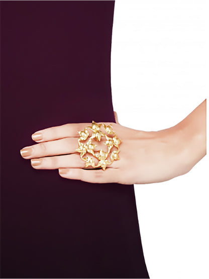 Gold-plated Lotus Radial Fleur Ring