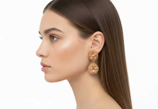 Rosabel Redolence Pink Marquis Earrings