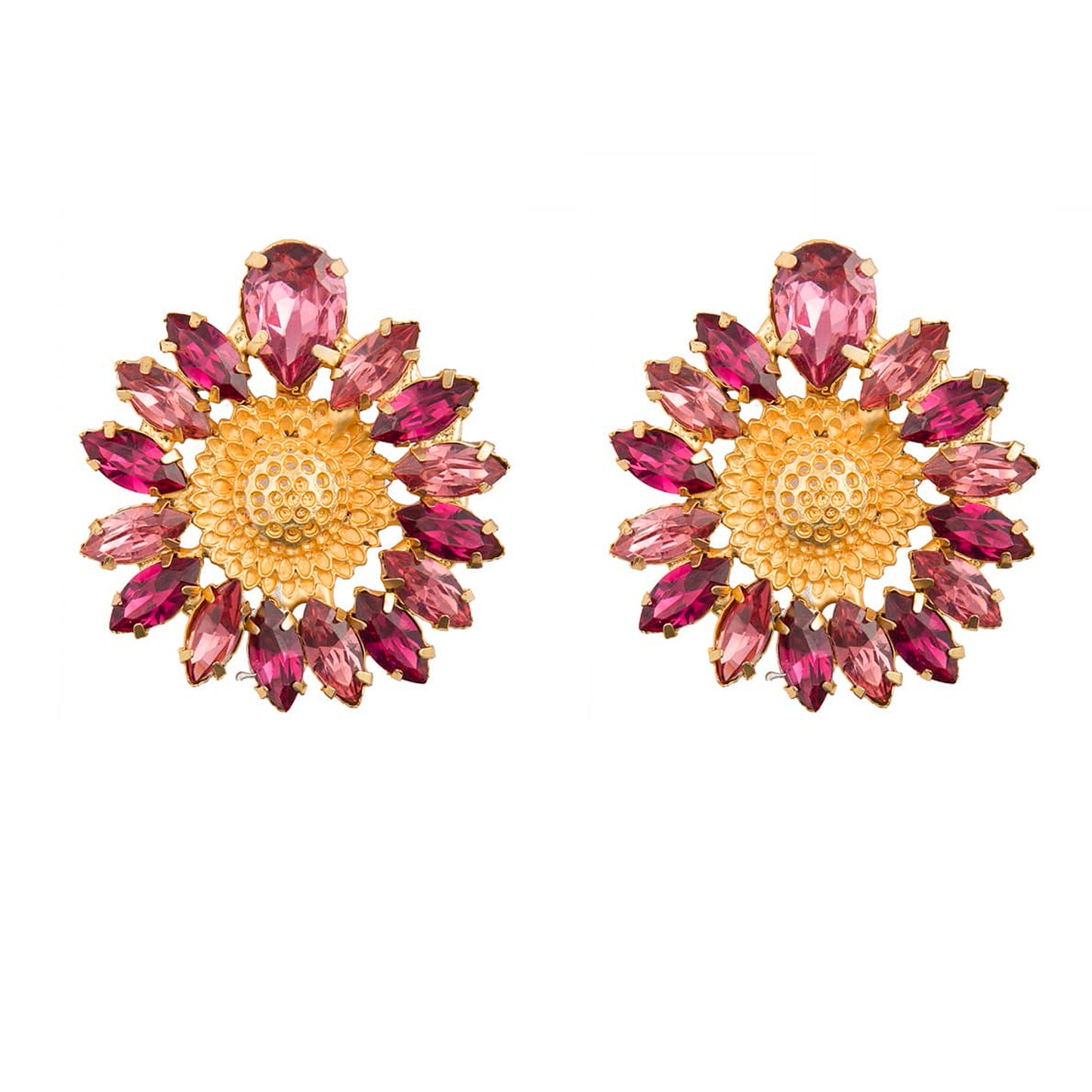 24K Sunflower Topaz Earrings