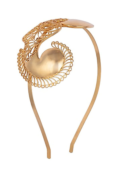 22K Goldplated Regallia Peacock Filigree Hairband