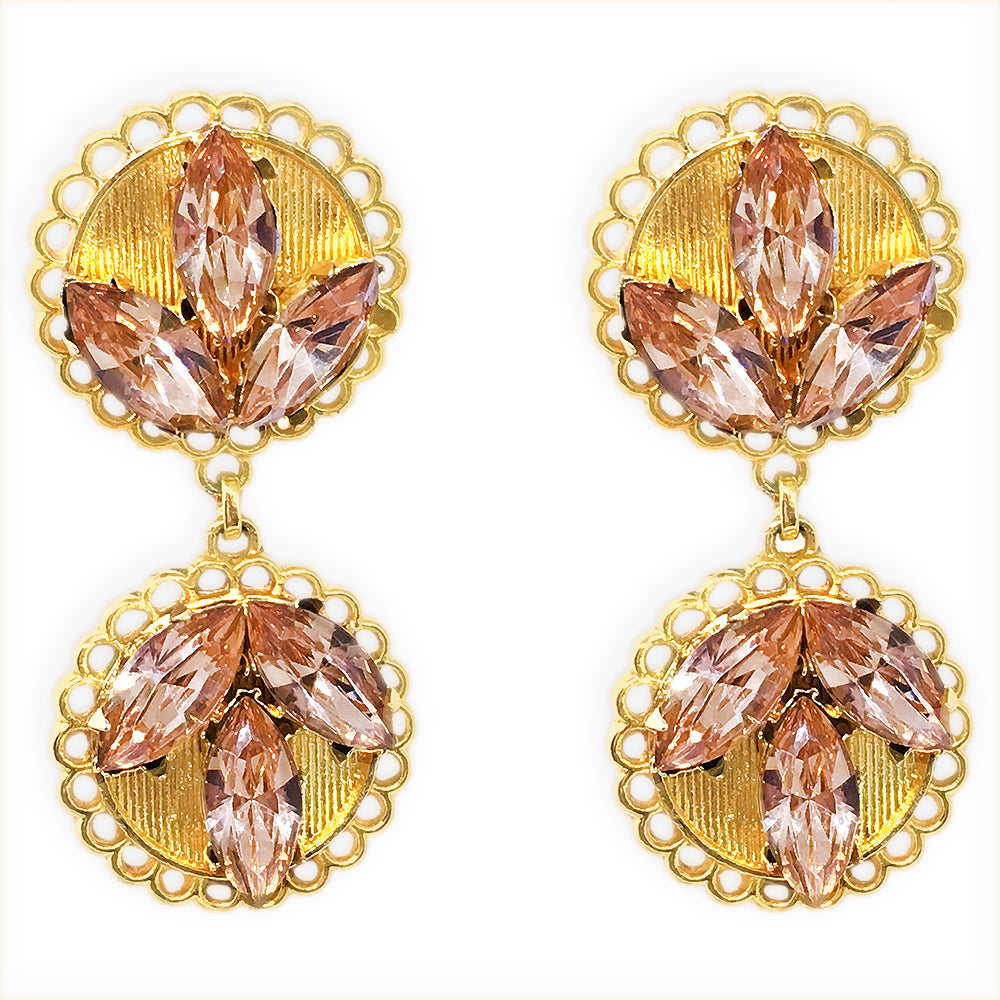 Rosabel Redolence Pink Marquis Earrings