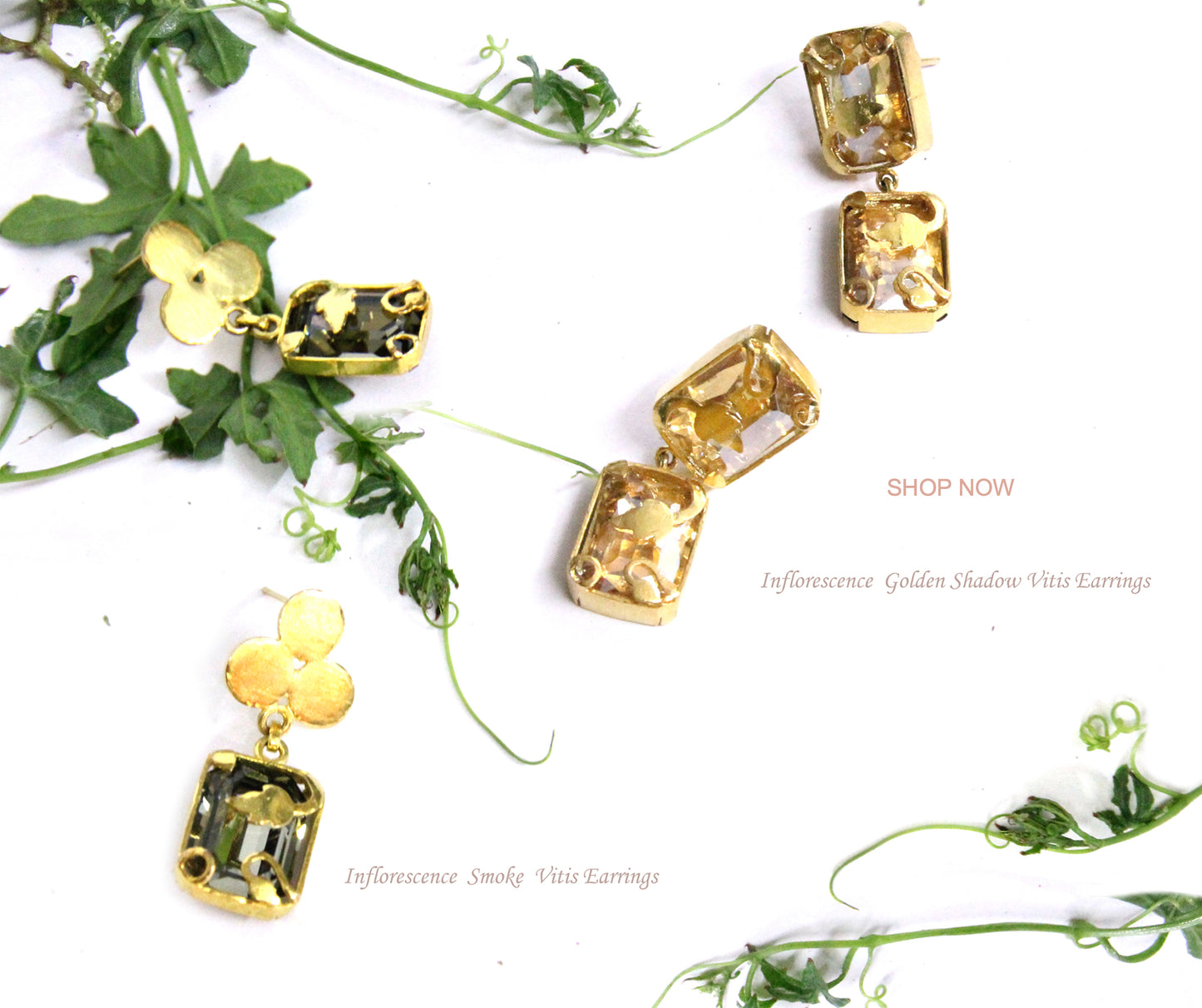 Gold Vinifera Block Earrings