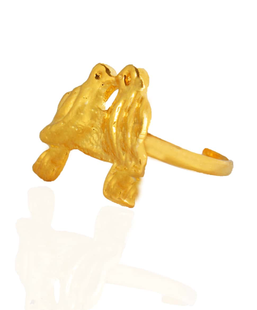 All Gold Love Birds Ring