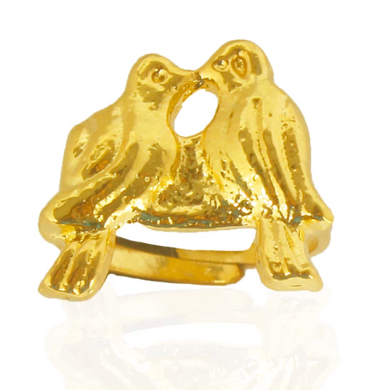 All Gold Love Birds Ring