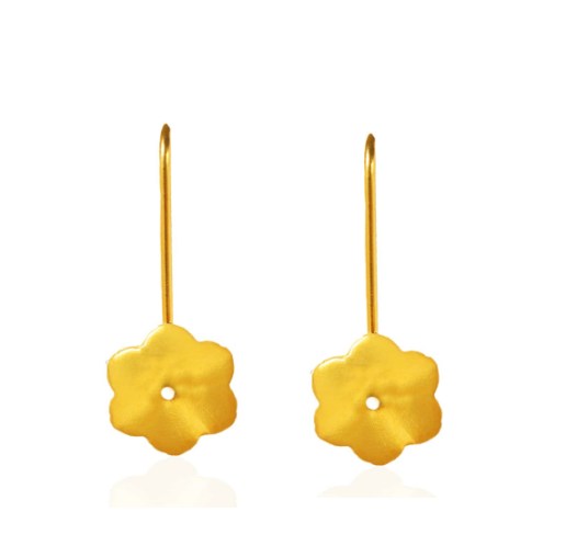 Gold Flower Fish Hanger Earrings