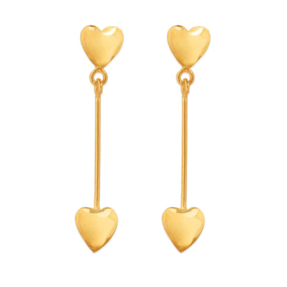 22K Gold Mini Heart Earrings