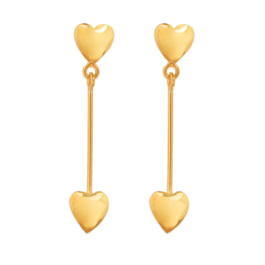 22K Gold Mini Heart Earrings