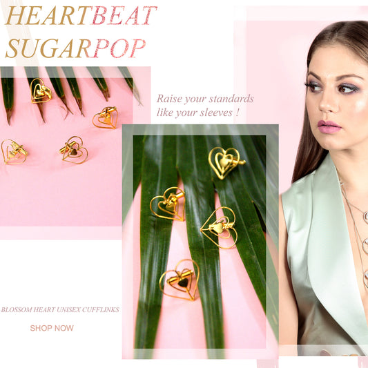 Gold-plated Blossoming Unisex Cufflinks