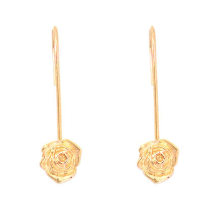 22k Goldplated Rose Drop Earrings