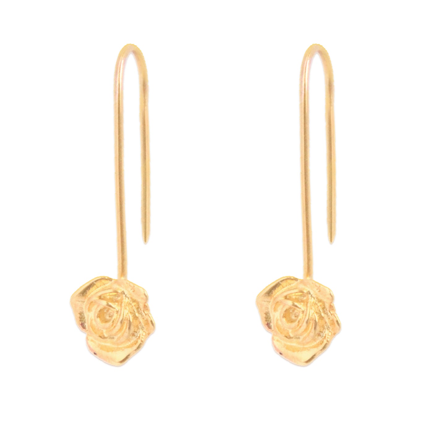 22k Goldplated Rose Drop Earrings